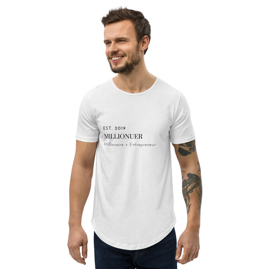 Millionuer Men's Curved Hem T-Shirt